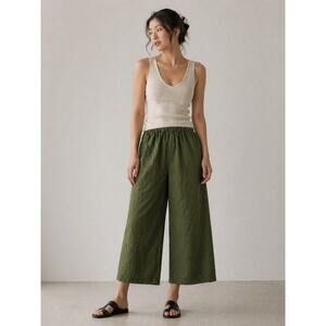 Yoshi Kondo Paris Cotton Wide Leg Cropped Pants Green Size S